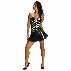 Secret Wishes Halloween Womens Sexy Skeleton Corset Day Of The Dead Costume Med